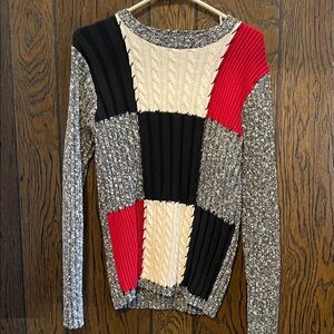 Liz Claiborne Multicolor Patchwork Sweater